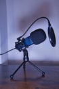 Microphone with filter and usb connection for recording music and podcast on the computer Royalty Free Stock Photo