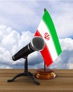 Microphone and flag iran. 3d illustration