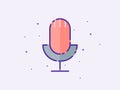 Microphone flat design vector, communication illustration. Royalty Free Stock Photo