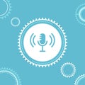 Microphone and Gears. Live Workshop,Tutorial or Webinar Illustration