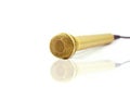 Microphone Gold on isolated white. Royalty Free Stock Photo