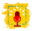 Microphone on halftone background