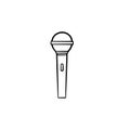 Microphone hand drawn outline doodle icon.