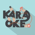 Microphone Hand With Karaoke Typography Design