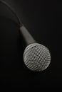 Microphone high angle close up over black Royalty Free Stock Photo