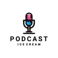 Microphone and ice cream podcast