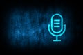 Microphone icon abstract blue background illustration digital texture design concept