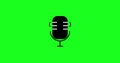 Microphone icon animation. Podcast Intro Isolated on Green Background (Chroma key). Broadcast Microphone