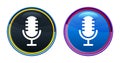 Microphone icon artistic glassy round buton set illustration