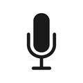 Microphone icon. Audio voice recording on/off mute symbol. Flat podcast application interface sign. Vector illustration image. Royalty Free Stock Photo