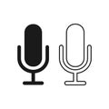 Microphone vector icon. Audio voice recording on/off mute symbol. Flat podcast application interface sign. Royalty Free Stock Photo