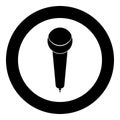 Microphone icon black color in circle or round