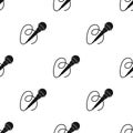 Microphone icon in black style isolated on white background. Event service pattern