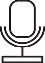 mic icon black and white vector object Royalty Free Stock Photo