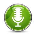 Microphone icon elegant green round button vector illustration Royalty Free Stock Photo