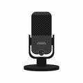 The microphone icon in a fashionable flat style is isolated on white background. Rode NT-USB, podcast radio icon. application.