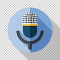 Microphone icon in flat style on transparent background Royalty Free Stock Photo