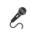 Microphone icon in flat style. Mic broadcast vector illustration