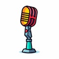 Colorful Cartoon Microphone Illustration On White Background Royalty Free Stock Photo