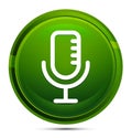 Microphone icon glassy green round button illustration Royalty Free Stock Photo