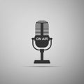 Microphone icon isolated on grey background. On air radio mic microphone. Speaker sign. Royalty Free Stock Photo