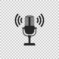 Microphone icon isolated on transparent background. On air radio mic microphone. Speaker sign Royalty Free Stock Photo