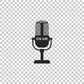 Microphone icon isolated on transparent background. On air radio mic microphone. Speaker sign Royalty Free Stock Photo