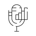 Microphone icon merging with a data analytics chart Royalty Free Stock Photo