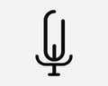 Microphone Icon. Mic Mike Music Podcast Record Radio Studio Media Sound Speech Audio Broadcast. Clipart Symbol Sign Vector EPS