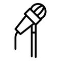 Microphone icon outline vector. Speach election