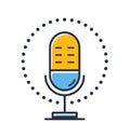 Microphone icon. Podcast icon isolated on white background. Design elements colored. Royalty Free Stock Photo