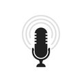 Microphone icon. Speaker vector. Sound sign isolated on white background. Simple illustration for web and mobile platforms