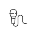 Microphone icon. Symbol of concert, live music, radio, stage performance, show. Sign for karaoke, vocal classe