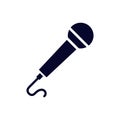 Microphone Icon Vector flat illustration, glyph style design isolated Royalty Free Stock Photo