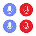 Microphone icon vector in flat style. Mic, podcast symbol