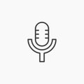 Microphoneline in Thin line black color. flat simple vector symbols illustration Royalty Free Stock Photo