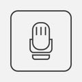 Microphone icon vector isolated on grey.