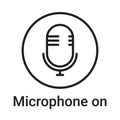 Microphone icon. Vector line symbol for a website, product card, presentation and mobile app, packaging or instruction. Editable Royalty Free Stock Photo