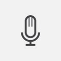 Microphone icon, vector logo, linear pictogram isolated on white, pixel perfect illustration.