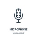 microphone icon vector from miscellaneous collection. Thin line microphone outline icon vector illustration. Linear symbol for use