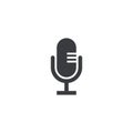 Microphone icon. Vector recorder symbol. Microphone shape. Record sign. Interface button. Element for design search app chat