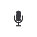 Microphone icon. Vector recorder symbol. Microphone shape. Record sign. Interface button. Element for design search app chat