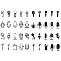 Microphone icon vector set. Mic illustration sign collection. Karaoke symbol. Royalty Free Stock Photo