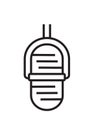 Microphone icon vector in thin line style. Voice over sign. Microphone symbol for audio podcast broadcast Royalty Free Stock Photo