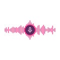 Microphone icon. Voice Recognition AI personal assistant modern technology visual concept.