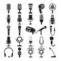 Microphone icons set Royalty Free Stock Photo