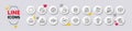 Microphone, Incoming call and Loyalty points line icons. For web app, printing. White buttons 3d icons. Vector