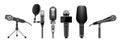 Microphone isolated realistic set icon. Vector realistic set icon music equipment. Vector illustration microphone on Royalty Free Stock Photo