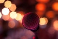 Microphone between lights Royalty Free Stock Photo