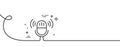 Microphone line icon. Music mic sign. Continuous line with curl. Vector